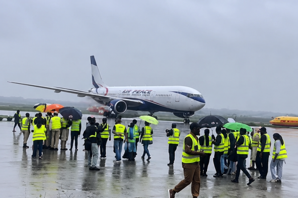 Aircraft Carrying Repatriated Nigerians from South Africa Lands in Lagos